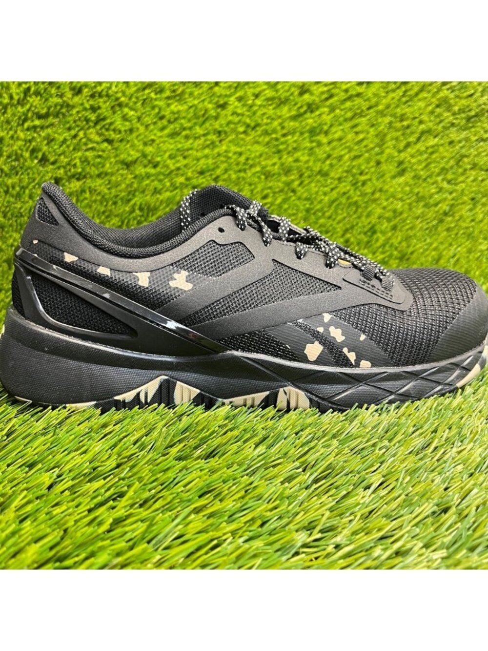 Reebok Nanoflex TR Womens Size 8 Black Beige Composite Toe Safety Work Shoes